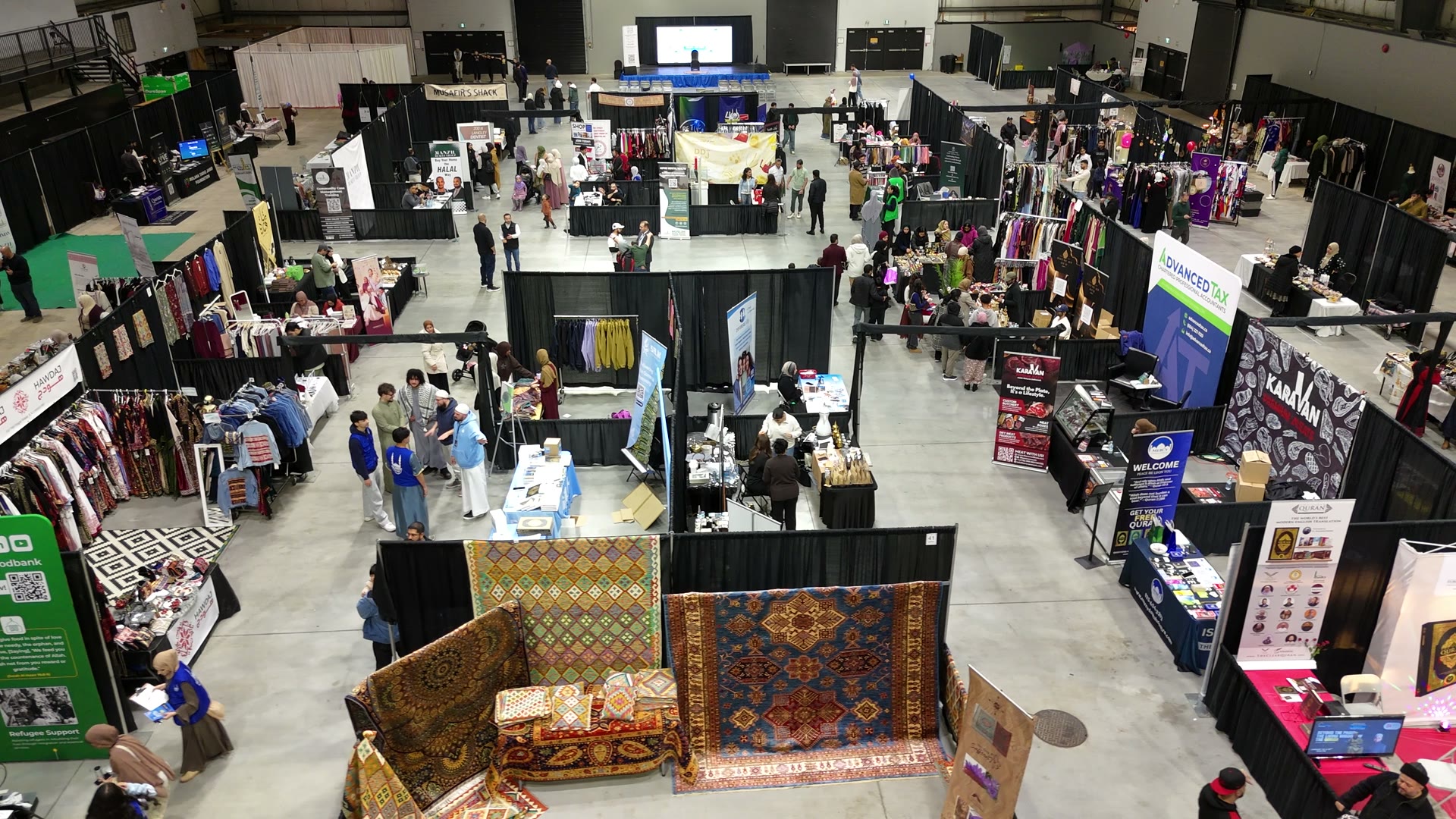 Main stage and the marketplace floor